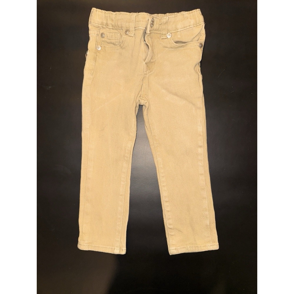 7 For All Mankind Boy Tan Jeans Toddler Size 2T Adjustable Waist Denim